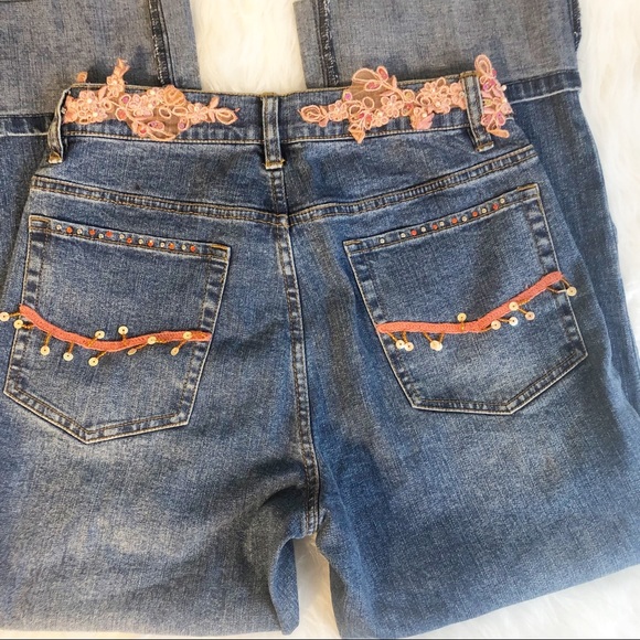The Denim Tailor embellished jean crops size 2 - Picture 5 of 8